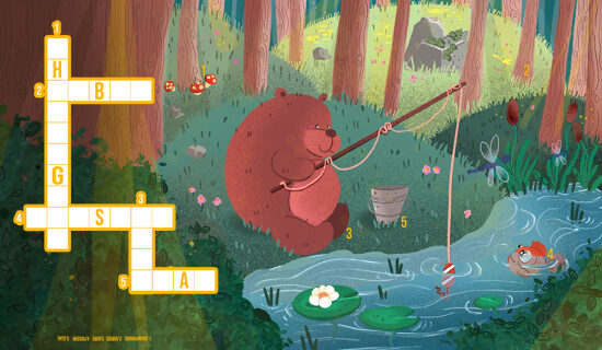 illustration magazine, jeux de la foret
